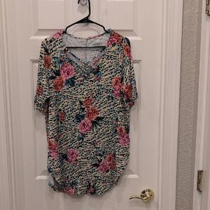 Torrid Multicolor Floral Animal Print Blouse